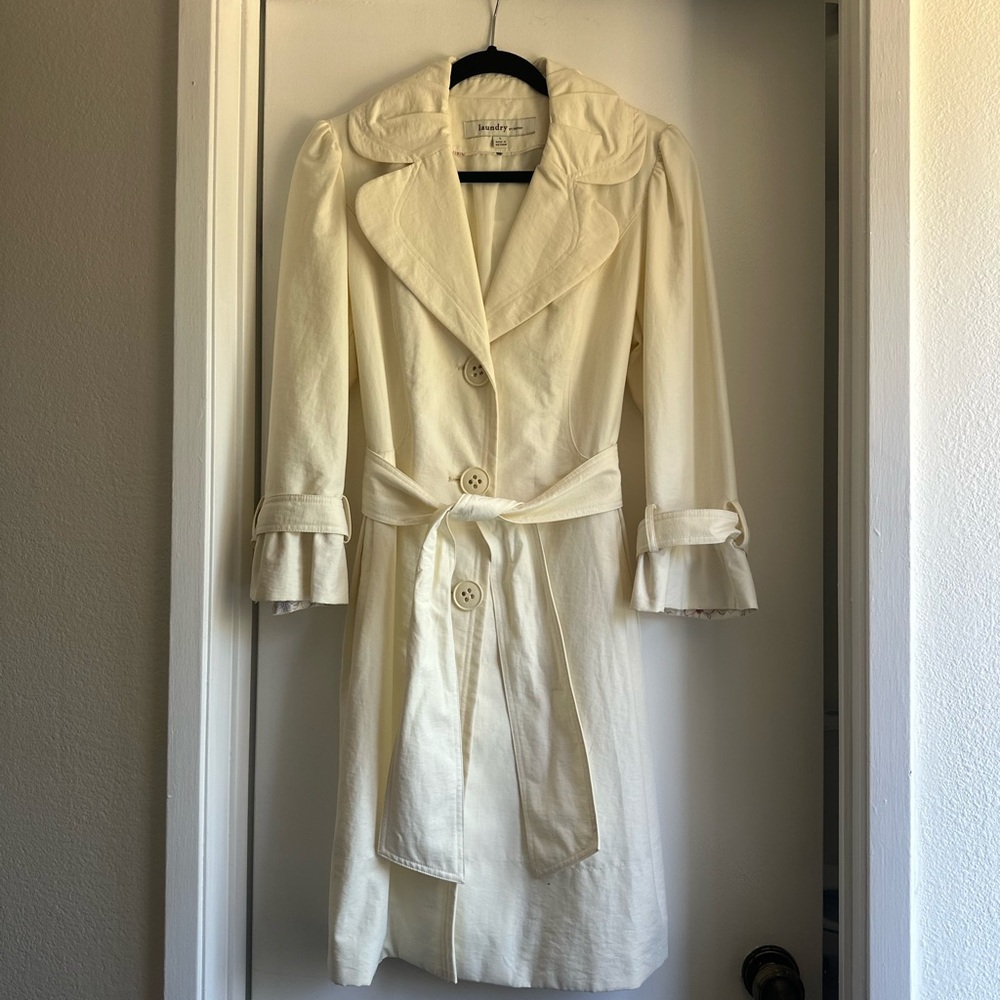 Laundry by Design Cream 3/4 Sleeve Sailor Collar Jacket